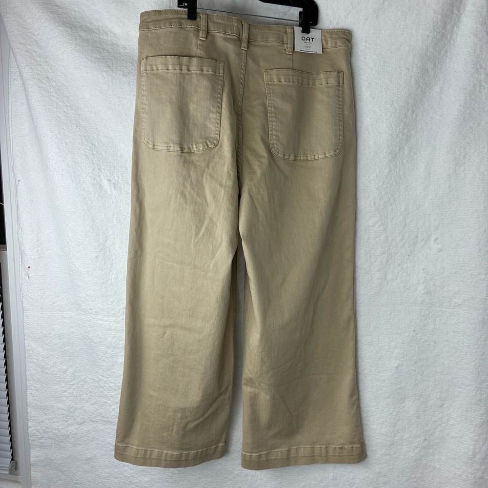 OAT New York High Waist Wide Leg Pants NWT Khaki Beige Size 12/31 - Picture 5 of 7